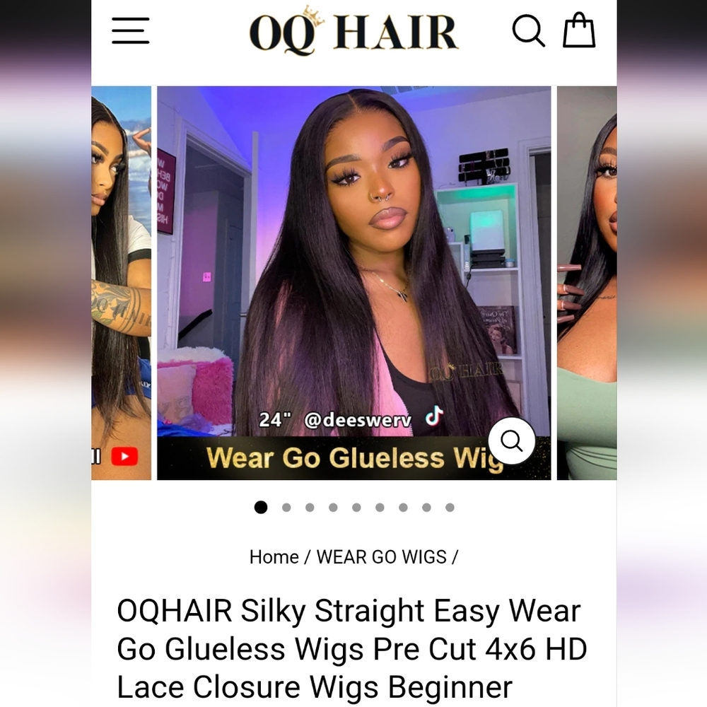 24 in straight glueless wig